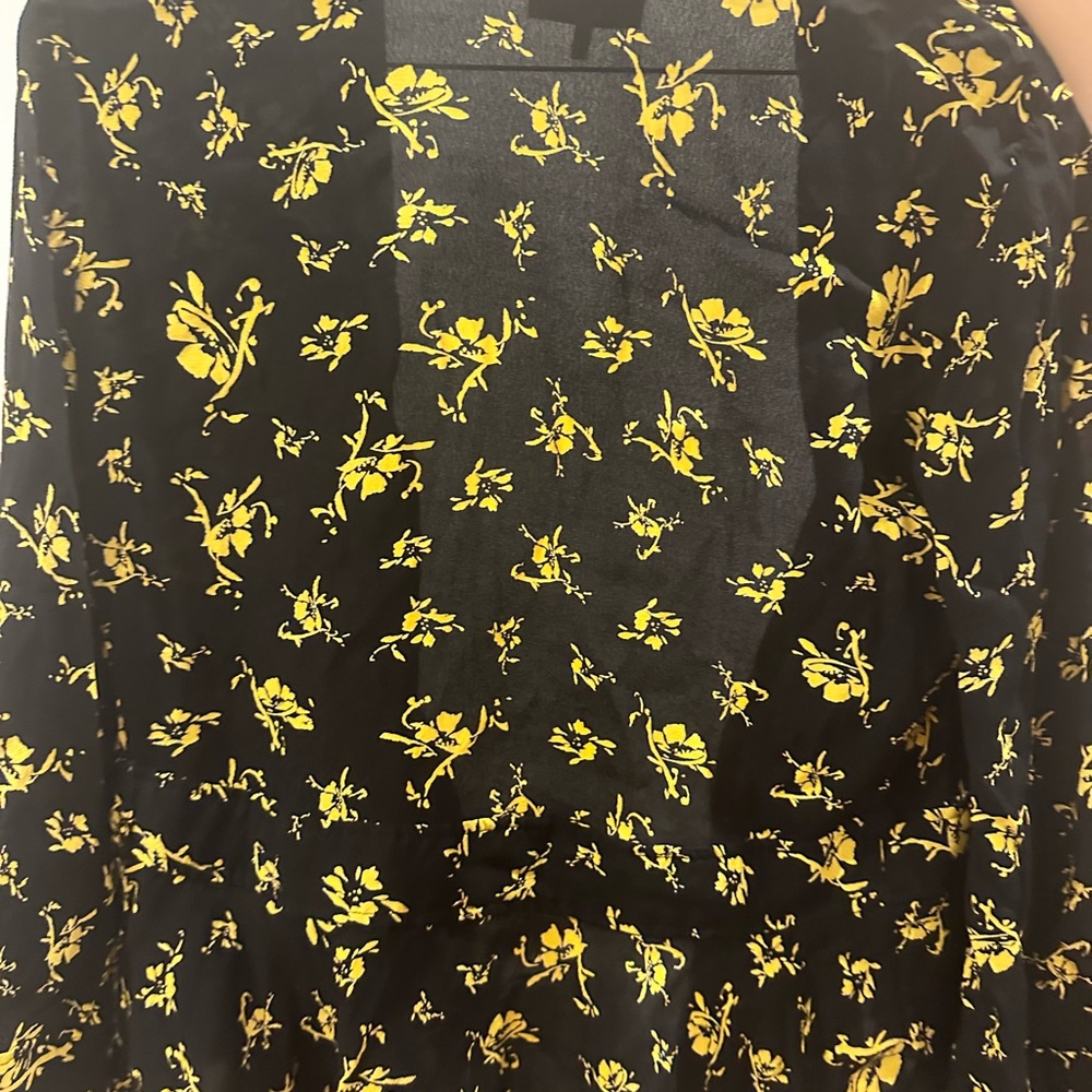 Ganni Top | Black and Yellow Bell Sleeve Blouse - Picture 6 of 8